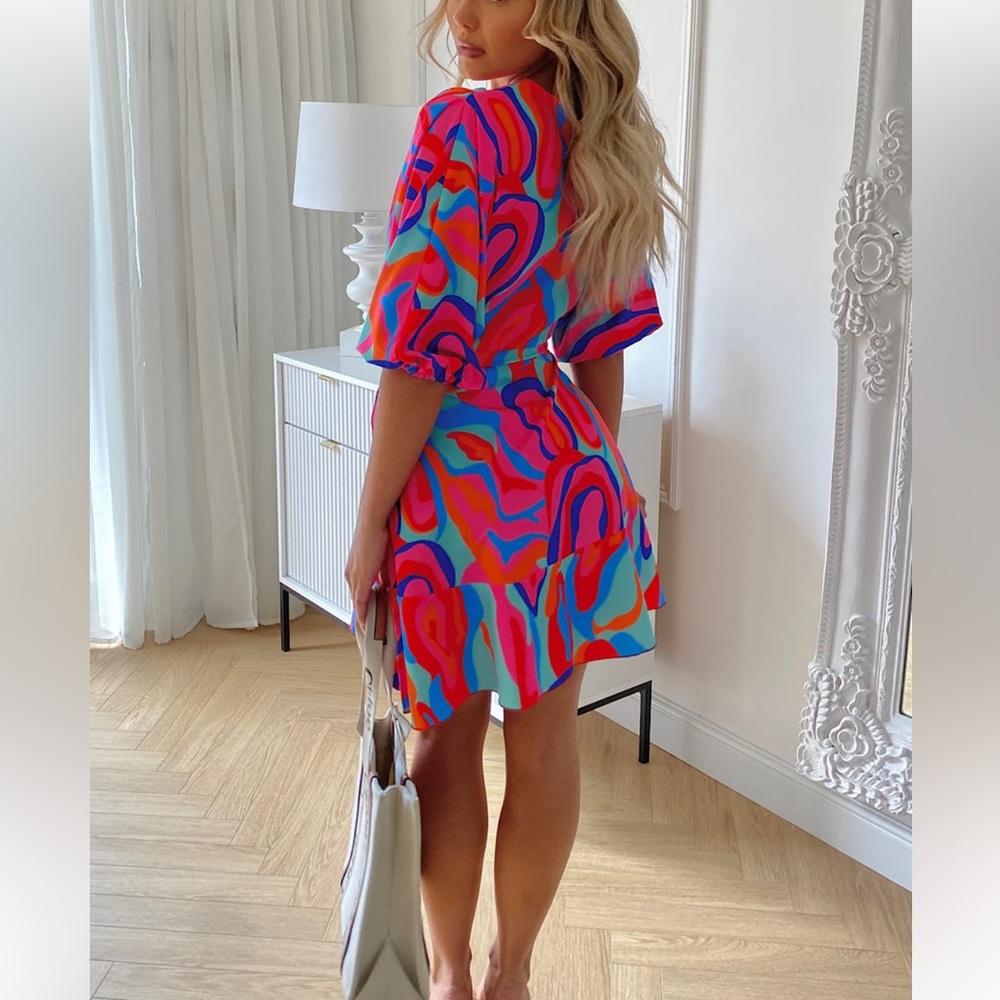 🔥Elegant Vibrant Multicolor Dress - Picture 4 of 6